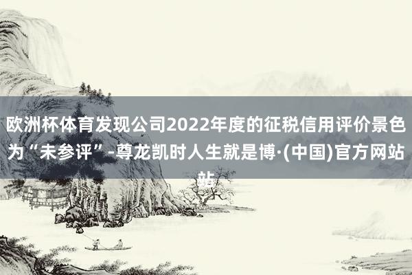 欧洲杯体育发现公司2022年度的征税信用评价景色为“未参评”-尊龙凯时人生就是博·(中国)官方网站