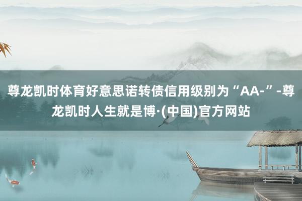尊龙凯时体育好意思诺转债信用级别为“AA-”-尊龙凯时人生就是博·(中国)官方网站
