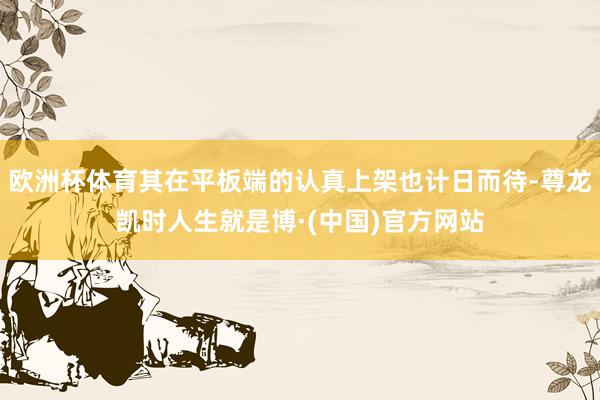 欧洲杯体育其在平板端的认真上架也计日而待-尊龙凯时人生就是博·(中国)官方网站
