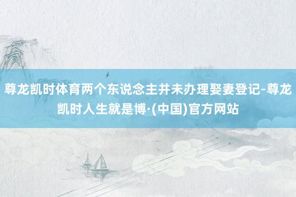 尊龙凯时体育两个东说念主并未办理娶妻登记-尊龙凯时人生就是博·(中国)官方网站