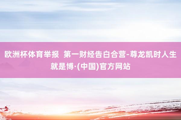 欧洲杯体育举报  第一财经告白合营-尊龙凯时人生就是博·(中国)官方网站