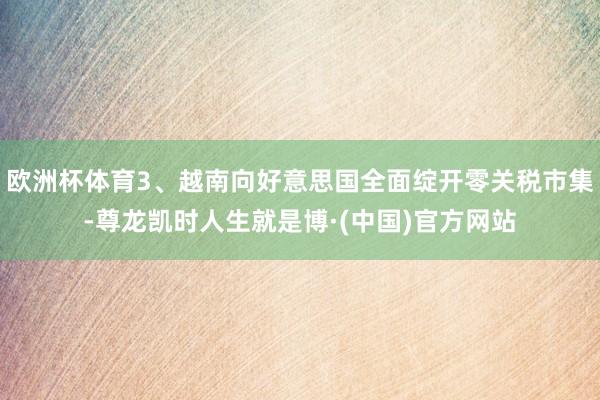 欧洲杯体育3、越南向好意思国全面绽开零关税市集-尊龙凯时人生就是博·(中国)官方网站