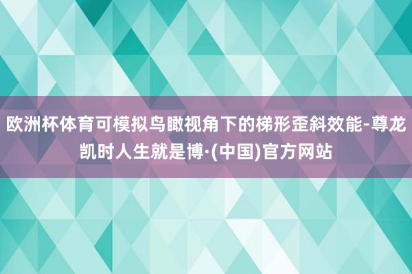欧洲杯体育可模拟鸟瞰视角下的梯形歪斜效能-尊龙凯时人生就是博·(中国)官方网站