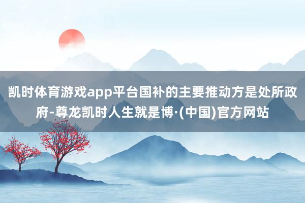 凯时体育游戏app平台国补的主要推动方是处所政府-尊龙凯时人生就是博·(中国)官方网站