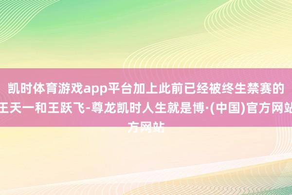 凯时体育游戏app平台加上此前已经被终生禁赛的王天一和王跃飞-尊龙凯时人生就是博·(中国)官方网站