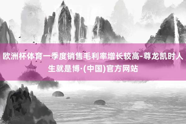 欧洲杯体育一季度销售毛利率增长较高-尊龙凯时人生就是博·(中国)官方网站